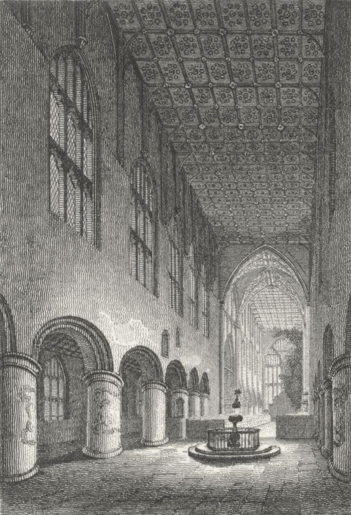 WORCS. Malvern Abbey, Worcestershire 1807 old antique vintage print picture